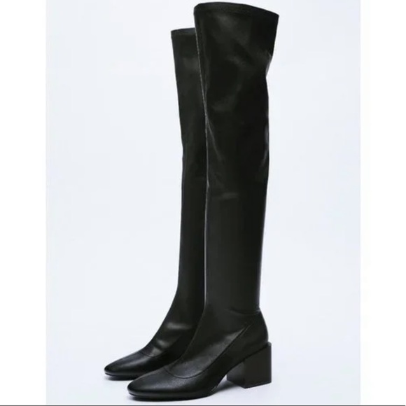 Zara Faux Leather Over the Knee Boots size 40 - Picture 2 of 9